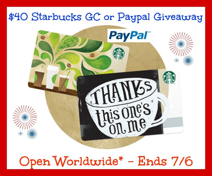 40 Starbucks Gift Card or Paypal Cash Giveaway Powered